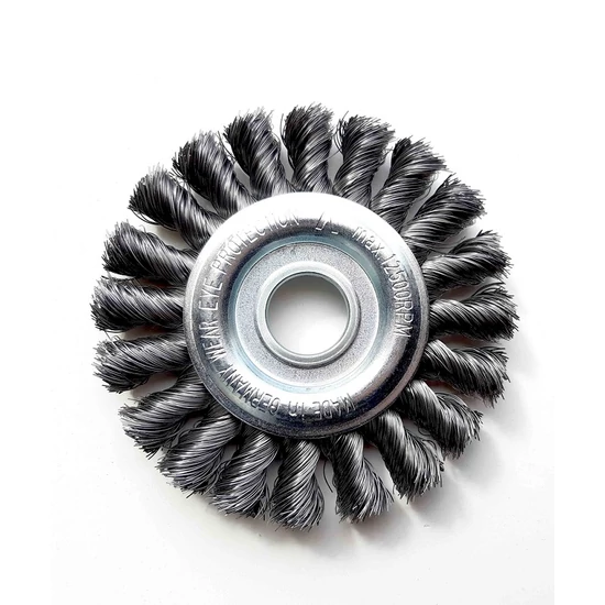 D115x14x22,2 0,35 acél sodrott körkefe Lessmann (Lessmann sodrott furatos körkefe acél huzalból)  (Akciós) 12232990